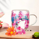 Tasse en Verre Fleurie