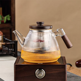 Théière à Vapeur <br> Verre et Bois 1L