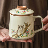 Tasse à Thé Chat <br> Infuseur Céramique 350ml