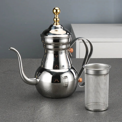 Théière marocaine en métal argenté : élégant pompon bleu, service de cérémonie du thé fait main - France Théière marocaine en métal argenté : élégant pompon bleu, service de cérémonie du thé fait main - France