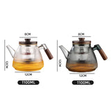Théière à Vapeur <br> Verre et Bois 1L