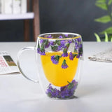 Tasse Verre Double Paroi Fleurs séchées