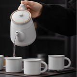 Théière en Céramique <br> Blanche avec Filtre 660ml