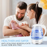 Bouilloire électrique Lumineuse <br> Verre 1.7L