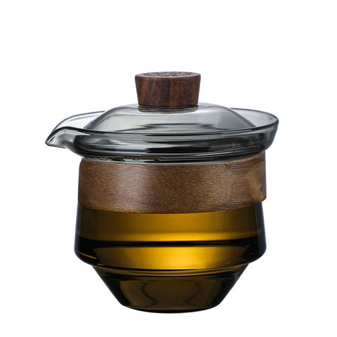 Théière Japonaise en Verre et Bois
