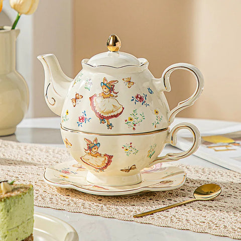 Théière Solitaire Anglaise <br> en Porcelaine 550ml