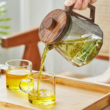 Théière en Verre avec Couvercle Bois