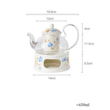 Théière Céramique et Verre <br> et Réchaud 650ml
