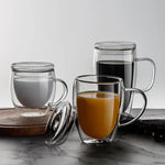 Tasse Double Paroi Avec Couvercle <br> 250ml/350ml/450ml