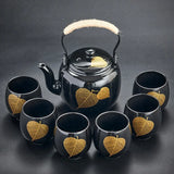 Théière et 6 Tasses assorties