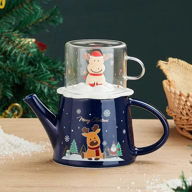 Théière décorative Jolly Santa ; théière vintage, théière figurative Théière décorative Jolly Santa ; théière vintage, théière figurative