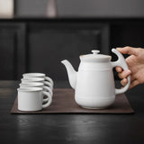 Théière en Céramique <br> Blanche avec Filtre 660ml
