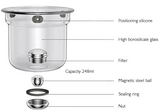 Théière en Verre <br> Avec Infuseur en Verre 600ml