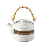 Théière en Céramique avec Anse en Bambou