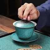 Théière Chinoise <br> Gaiwan Bleu-vert 100-150ml