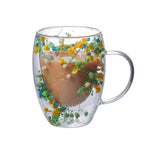 Tasse en Verre avec Fleurs séchées