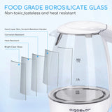 Bouilloire électrique Lumineuse <br> Verre 1.7L