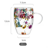 Tasse en Verre Double Paroi <br> Fleurs Séchées 300ml