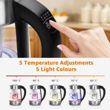 Bouilloire électrique à Température Réglable <br> Verre 1.7L