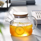 Théière en Verre couvercle Bois