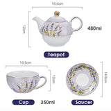 Théière en Porcelaine Individuelle <br> avec Tasse 480ml