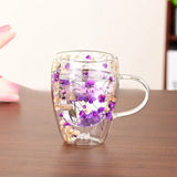 Tasse en Verre Double Paroi <br> Fleurs Séchées 300ml