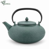 Théière en Fonte Plate Verte