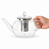 Théière verre et inox <br> avec infuseur 1,6 L