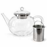 Théière verre et inox <br> avec infuseur 1,6 L