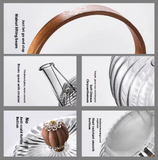 Bouilloire théière en verre <br> sans plastique 850ml