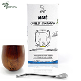 Coffret Initiation Maté <br> Calebasse en Bois et Bombilla