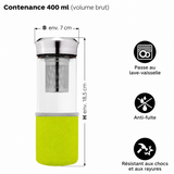 Gourde en Verre avec Infuseur <br> et housse 400ml