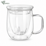 Mug Infuseur en Verre <br> avec couvercle 450ml