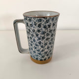 Mug japonais Bleu <br> Fleurs 400ml
