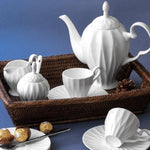 Service à Thé Blanc <br> Porcelaine 1,2L