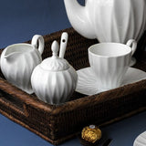 Service à Thé Blanc <br> Porcelaine 1,2L