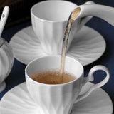 Service à Thé Blanc <br> Porcelaine 1,2L