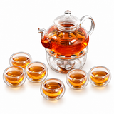 Service à thé en verre <br> 6 tasses double paroi 600ml
