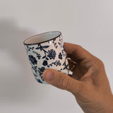 Service à thé bleu et blanc <br> théière et 4 tasses 460 ml