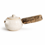 Théière en Céramique Blanche <br> Anse Bois 160ml