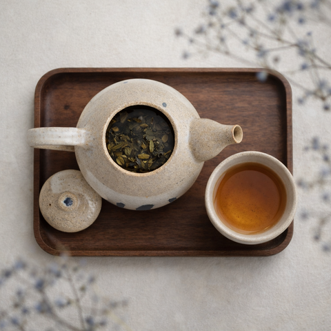 Théière Française en Grès Chamotté <br> LONG JING 650ml