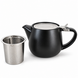 Théière noire porcelaine et inox