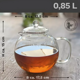 Théière en Verre et Inox <br> 0.85-1.3L-1.7L