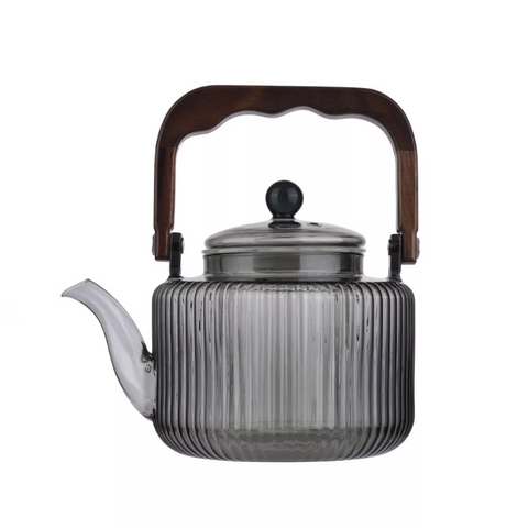 Théière en Verre et Bois