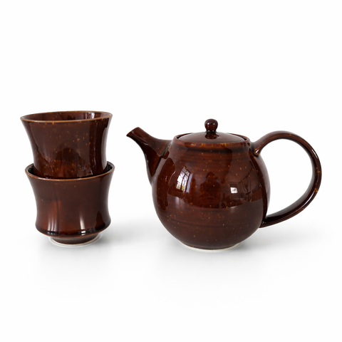 Théière Japonaise et Tasses Assorties <br> Rouge ou Vert 550ml