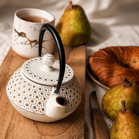 Théière en Fonte Blanche