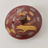 Théière en Fonte Japonaise Rouge <br> Oitomi Akamaki Kingin Tsuru 500ml