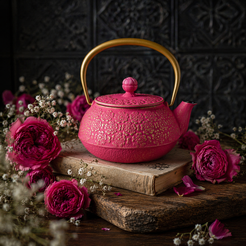 Théière en Fonte Rose