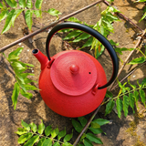 Théière en Fonte Rouge <br> Wazuqu Hikime 950ml