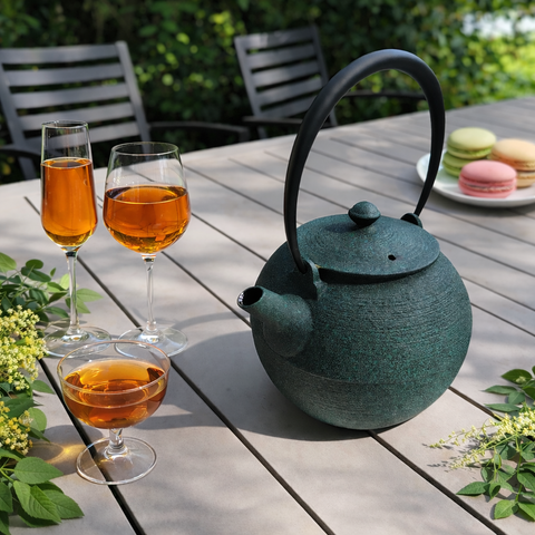 Théière en Fonte Verte <br> Wazuqu Hikime 950ml